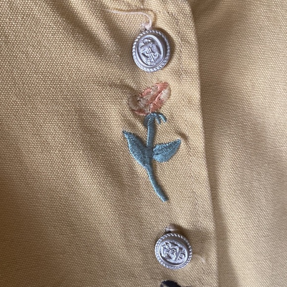 Vintage 90s maxi cotton button up A line dress with embroidery - Picture 11 of 13